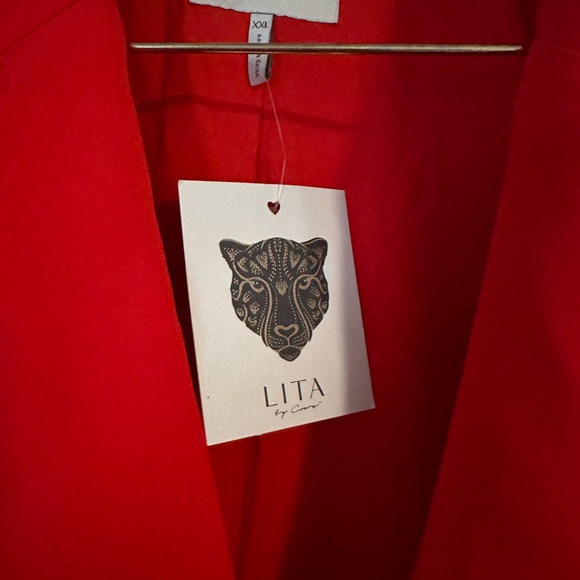 NWOT Lita by Ciara Revolve Fiery Red Blazer XXL $398 (97% viscose, 3% spandex) - Picture 8 of 9